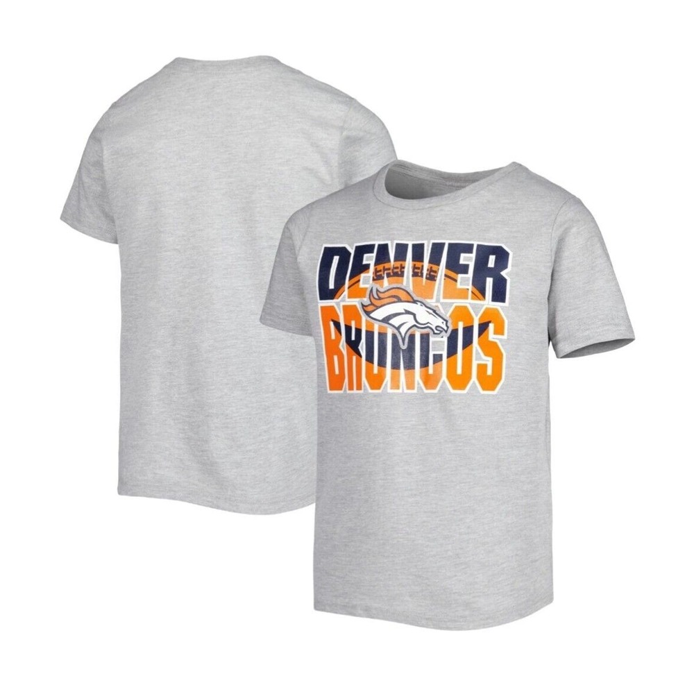 Denver Broncos Boys NFL Team Apparel T Shirt Gray Size XL 14/16